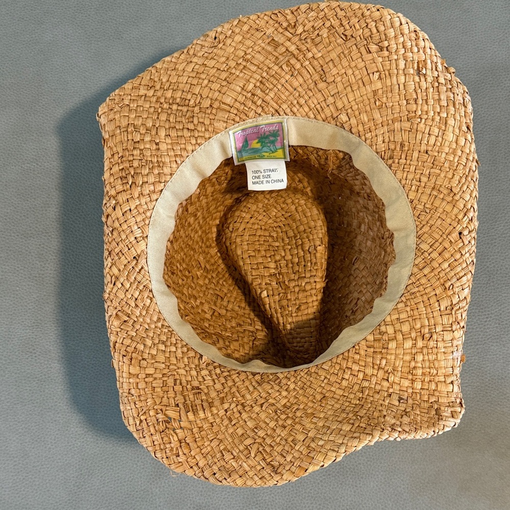 Natural Straw Cowgirl Hat with Shell Accents - Picture 2 of 3